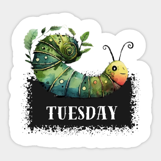 Sticker with days of the week Tuesday Alice in Wonderland Sticker by LaKoszulka